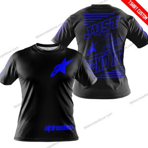 PREMIUM JUST FCKN GONNA SEND IT - CUSTOM NAME - ALPINESTARS - BLUE BLACK - T-SHIRT