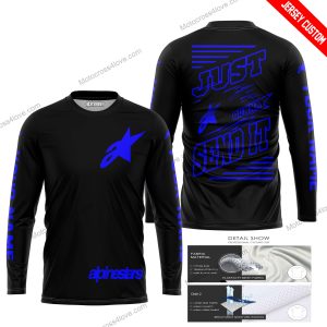 PREMIUM JUST FCKN GONNA SEND IT - CUSTOM NAME - ALPINESTARS - BLUE BLACK - JERSEY