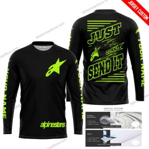 PREMIUM JUST FCKN GONNA SEND IT - CUSTOM NAME - ALPINESTARS - NEON BLACK - JERSEY