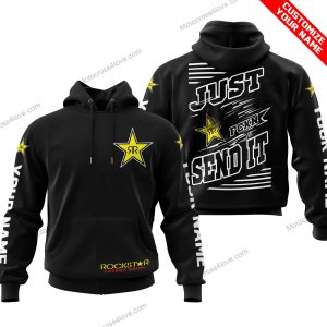 PREMIUM JUST FCKN GONNA SEND IT - CUSTOM NAME - ROCKSTAR ENERGY - WHITE BLACK