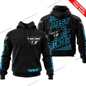 PREMIUM JUST FCKN GONNA SEND IT - CUSTOM NAME - FLY RACING - SKY BLUE BLACK