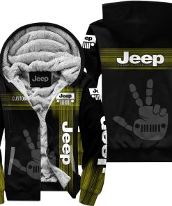 The Wave Jeep - Limited Edition - Fleece Zip Hoodie - Black Yellow - V1