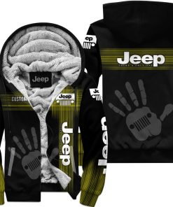 The Wave Jeep - Limited Edition - Fleece Zip Hoodie - Black Yellow
