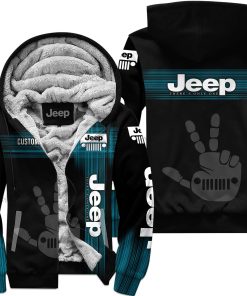 The Wave Jeep - Limited Edition - Fleece Zip Hoodie - Black Sky Blue - V1