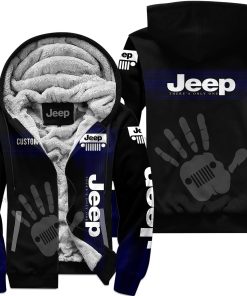 The Wave Jeep - Limited Edition - Fleece Zip Hoodie - Black Navy