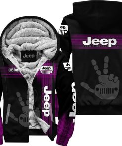 The Wave Jeep - Limited Edition - Fleece Zip Hoodie - Black Pink - V1