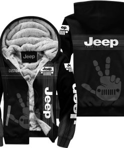 The Wave Jeep - Limited Edition - Fleece Zip Hoodie - Black Grey - V1