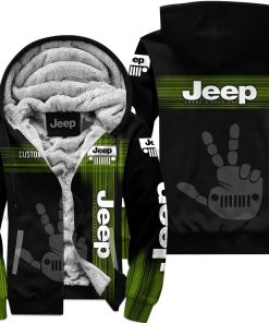 The Wave Jeep - Limited Edition - Fleece Zip Hoodie - Black Neon - V1
