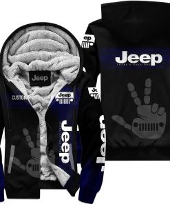 The Wave Jeep - Limited Edition - Fleece Zip Hoodie - Black Navy - V1