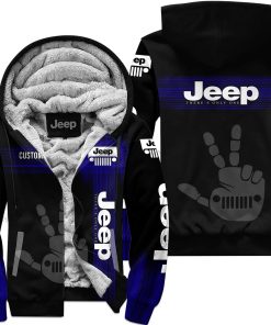 The Wave Jeep - Limited Edition - Fleece Zip Hoodie - Black Blue - V1