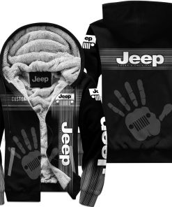 The Wave Jeep - Limited Edition - Fleece Zip Hoodie - Black White
