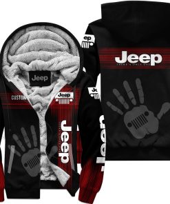 The Wave Jeep - Limited Edition - Fleece Zip Hoodie - Black Red