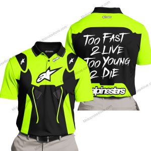 TOO FAST TO LIVE TOO YOUNG TO DIE - ALPINESTARS - NEON - POLO SHIRT