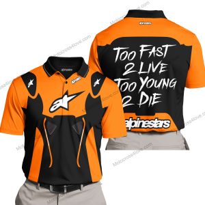 TOO FAST TO LIVE TOO YOUNG TO DIE - ALPINESTARS - ORANGE - POLO SHIRT