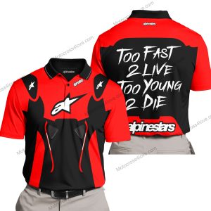 TOO FAST TO LIVE TOO YOUNG TO DIE - ALPINESTARS - RED - POLO SHIRT