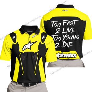TOO FAST TO LIVE TOO YOUNG TO DIE - ALPINESTARS - YELLOW - POLO SHIRT