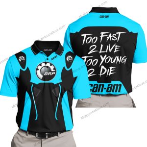 TOO FAST TO LIVE TOO YOUNG TO DIE - CAN AM - SKY BLUE - POLO SHIRT