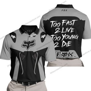 TOO FAST TO LIVE TOO YOUNG TO DIE - FOX RACING - GREY - POLO SHIRT