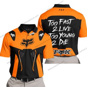 TOO FAST TO LIVE TOO YOUNG TO DIE - FOX RACING - ORANGE - POLO SHIRT