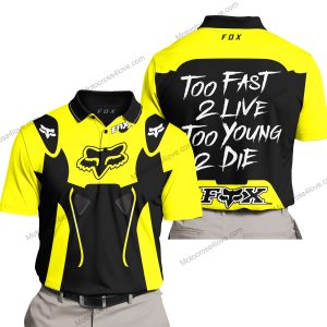 TOO FAST TO LIVE TOO YOUNG TO DIE - FOX RACING - YELLOW - POLO SHIRT