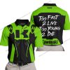 TOO FAST TO LIVE TOO YOUNG TO DIE - KAWASAKI - GREEN - POLO SHIRT