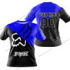 PREMIUM GIFT - CUSTOM NAME - FOX RACING - BLUE - T-SHIRT