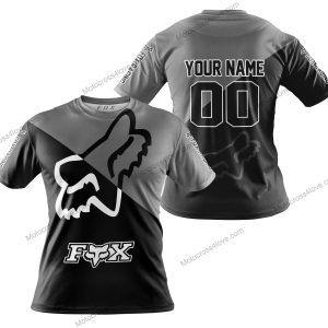 PREMIUM GIFT - CUSTOM NAME - FOX RACING - GREY  - T-SHIRT