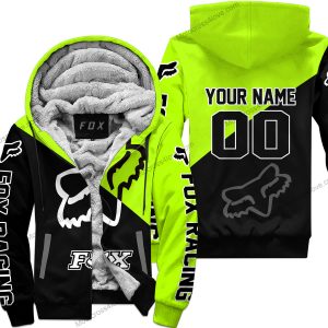 PREMIUM GIFT - CUSTOM NAME - FOX RACING - NEON- FLEECE ZIP HOODIE