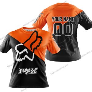 PREMIUM GIFT - CUSTOM NAME - FOX RACING - ORANGE- T-SHIRT