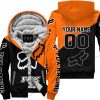 PREMIUM GIFT - CUSTOM NAME - FOX RACING - ORANGE- FLEECE ZIP HOODIE