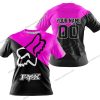 PREMIUM GIFT - CUSTOM NAME - FOX RACING - PINK  - T-SHIRT
