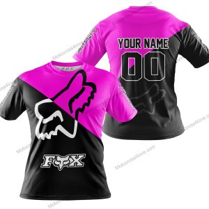 PREMIUM GIFT - CUSTOM NAME - FOX RACING - PINK  - T-SHIRT