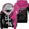 PREMIUM GIFT - CUSTOM NAME - FOX RACING - PINK 1 - FLEECE ZIP HOODIE