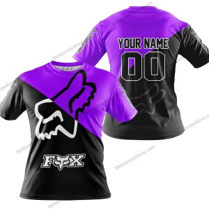 PREMIUM GIFT - CUSTOM NAME - FOX RACING - PURPLE- T-SHIRT