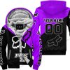 PREMIUM GIFT - CUSTOM NAME - FOX RACING - PURPLE- FLEECE ZIP HOODIE