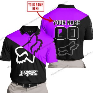 PREMIUM GIFT - CUSTOM NAME - FOX RACING - PURPLE- POLO