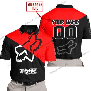 PREMIUM GIFT - CUSTOM NAME - FOX RACING - RED- POLO
