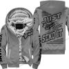 PREMIUM JUST FCKN GONNA SEND IT – CUSTOM NAME – FOX – GREY – FLEECE ZIP HOODIE