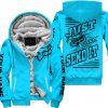PREMIUM JUST FCKN GONNA SEND IT – CUSTOM NAME – FOX – SKY BLUE – FLEECE ZIP HOODIE