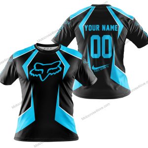 LIMITED EDITION - CUSTOM NAME FOX RACING - SKY BLUE - T-SHIRT