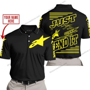 PREMIUM JUST FCKN GONNA SEND IT – CUSTOM NAME – ALPINESTARS – YELLOW BLACK - POLO SHIRT