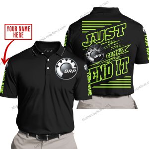PREMIUM JUST FCKN GONNA SEND IT – CUSTOM NAME – CAN AM – GREEN 1 BLACK - POLO SHIRT