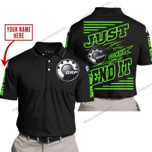 PREMIUM JUST FCKN GONNA SEND IT – CUSTOM NAME – CAN AM – GREEN BLACK - POLO SHIRT