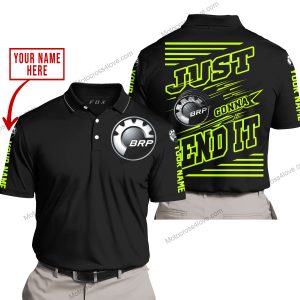 PREMIUM JUST FCKN GONNA SEND IT – CUSTOM NAME – CAN AM – NEON BLACK - POLO SHIRT