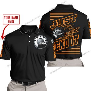 PREMIUM JUST FCKN GONNA SEND IT – CUSTOM NAME – CAN AM – ORANGE BLACK - POLO SHIRT