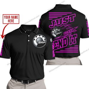 PREMIUM JUST FCKN GONNA SEND IT – CUSTOM NAME – CAN AM – PINK BLACK - POLO SHIRT