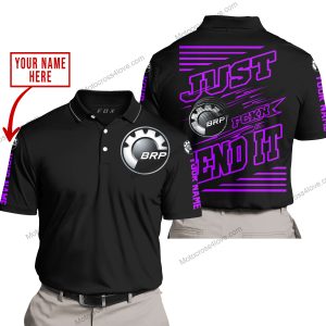 PREMIUM JUST FCKN GONNA SEND IT – CUSTOM NAME – CAN AM – PURPLE BLACK - POLO SHIRT