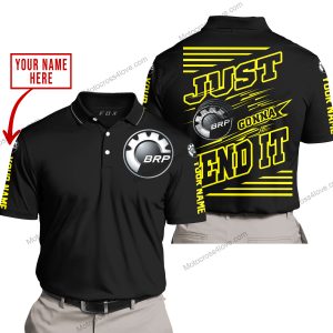 PREMIUM JUST FCKN GONNA SEND IT – CUSTOM NAME – CAN AM – YELLOW BLACK - POLO SHIRT