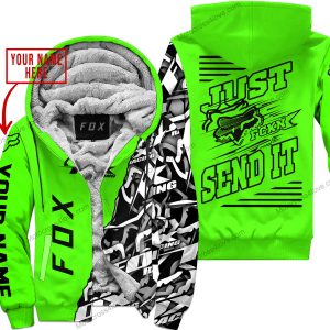 PREMIUM MX - LIMITED EDITION JUST FCKN GONNA SEND IT - CUSTOM NAME - FOX RACING - GREEN - FLEECE ZIP HOOODIE