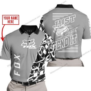 PREMIUM MX - LIMITED EDITION JUST FCKN GONNA SEND IT - CUSTOM NAME - FOX RACING - GREY - POLO SHIRT